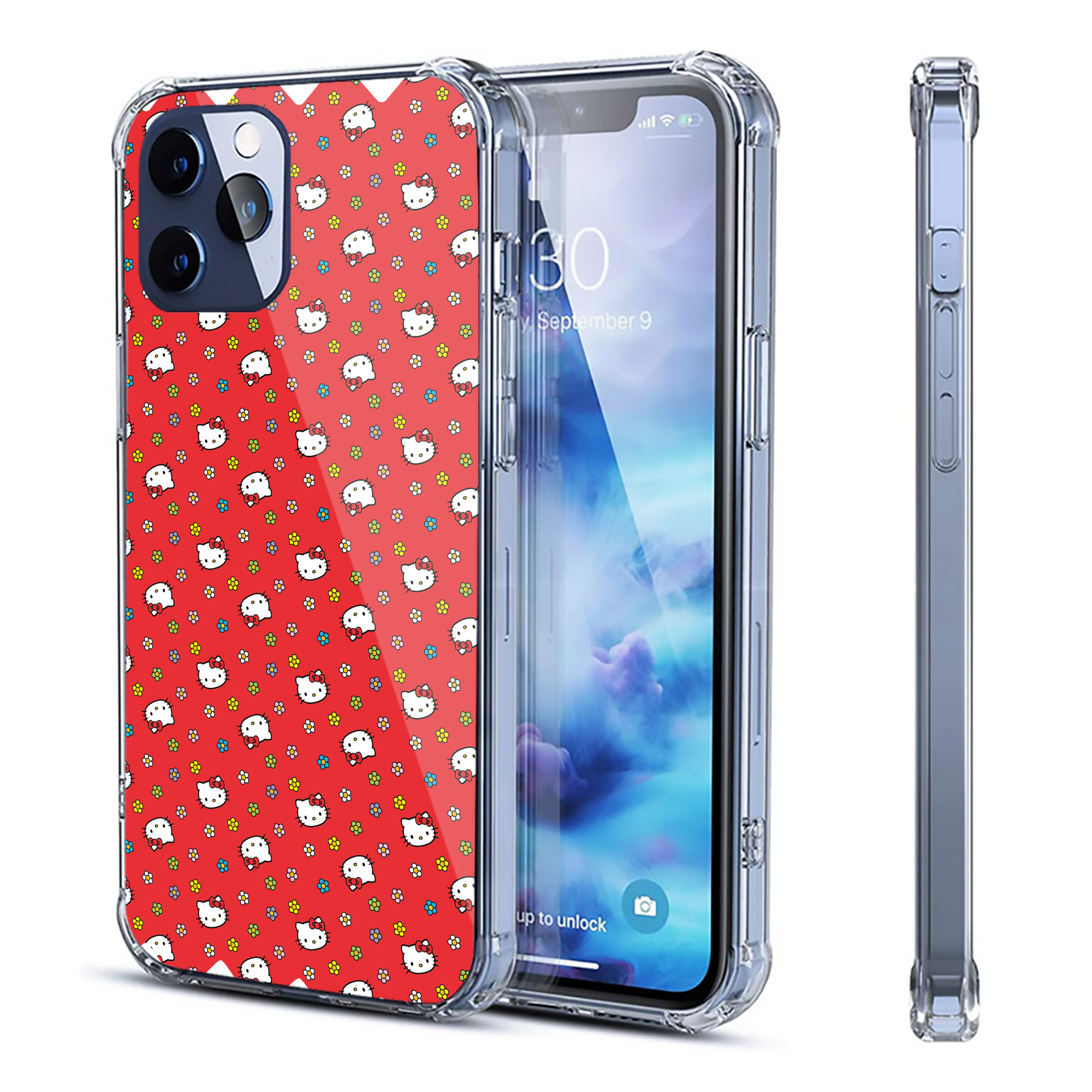 （画像用） Hello Kitty ハローキティ 【iPhone 12シリーズ対応】透明スマホケース（クリアソフトケース）